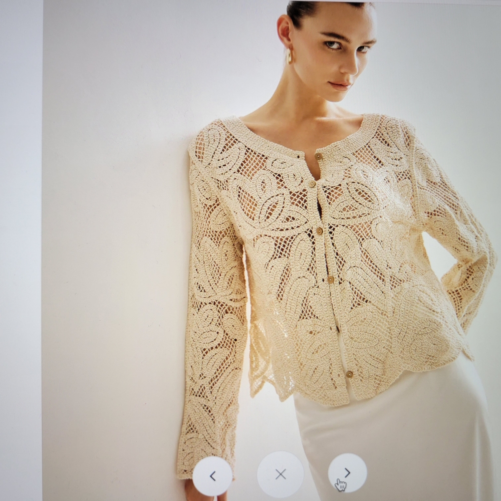 Commense Cream Lace Cardigan - Picture 6 of 11
